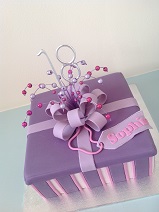 square parcel birthday cake